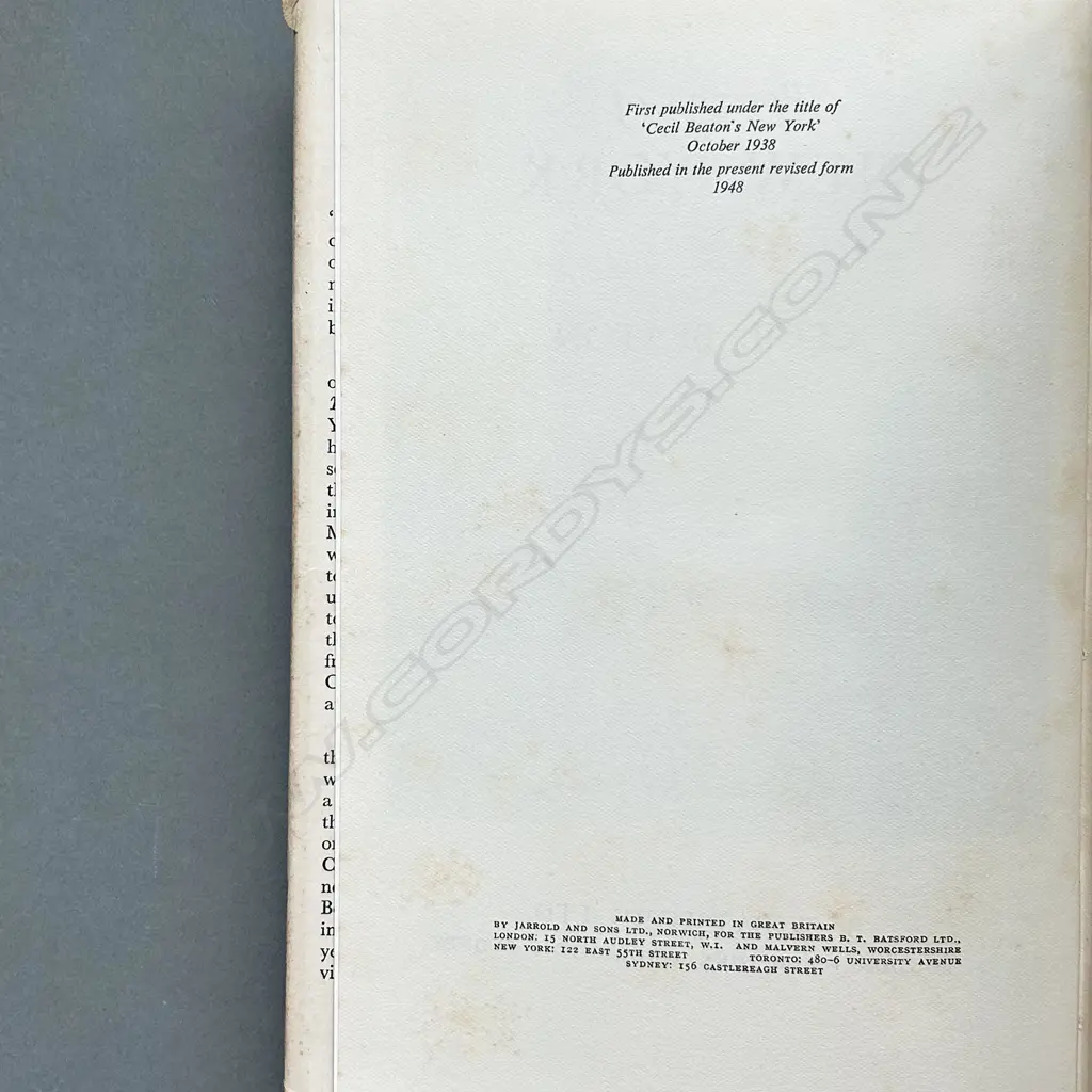 CECIL BEATON: PORTRAIT OF NEW YORK Image 1++